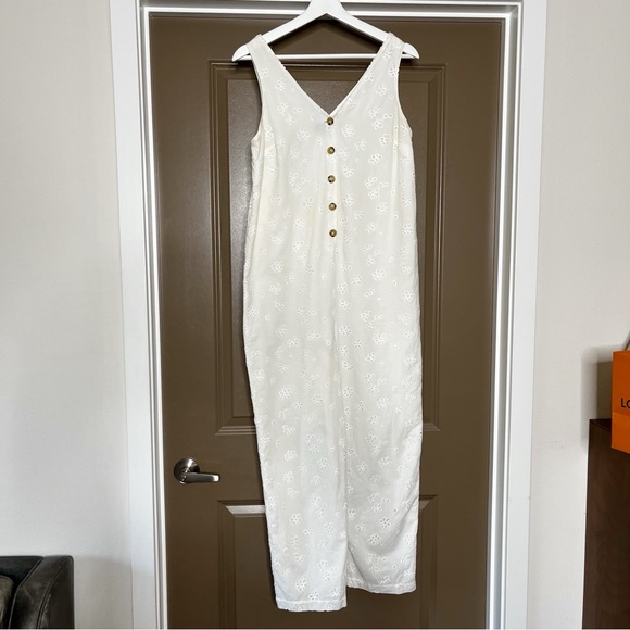 Hatch The Cassie Jumpsuit White Eyelet Lace Floral Size 0 Maternity Cotton - Picture 4 of 14